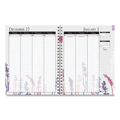 Recycled Wild Flower Weekly/monthly Planner, Wild Flowers Artwork, 9 X 7, Gray/white/purple Cover, 12-month (jan-dec): 2026
