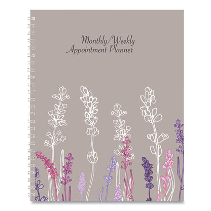 Recycled Wild Flower Weekly/monthly Planner, Wild Flowers Artwork, 9 X 7, Gray/white/purple Cover, 12-month (jan-dec): 2026