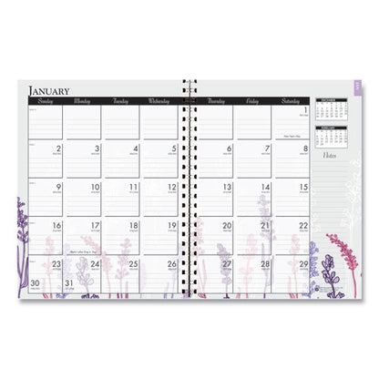 Recycled Wild Flower Weekly/monthly Planner, Wild Flowers Artwork, 9 X 7, Gray/white/purple Cover, 12-month (jan-dec): 2026