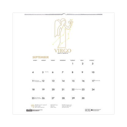 Recycled Academic Zodiac Wall Calendar, 11 X 14, Multicolor Sheets, 12-month (aug To July): 2025 To 2026
