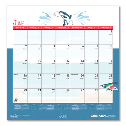 Recycled Seasonal Wall Calendar, Illustrated Seasons Artwork, 12 X 12, 12-month (jan To Dec): 2026