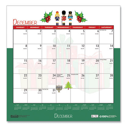 Recycled Seasonal Wall Calendar, Illustrated Seasons Artwork, 12 X 12, 12-month (jan To Dec): 2026