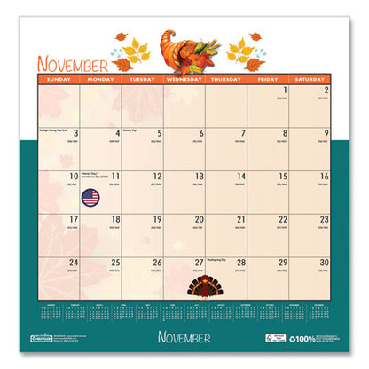 Recycled Seasonal Wall Calendar, Illustrated Seasons Artwork, 12 X 12, 12-month (jan To Dec): 2026
