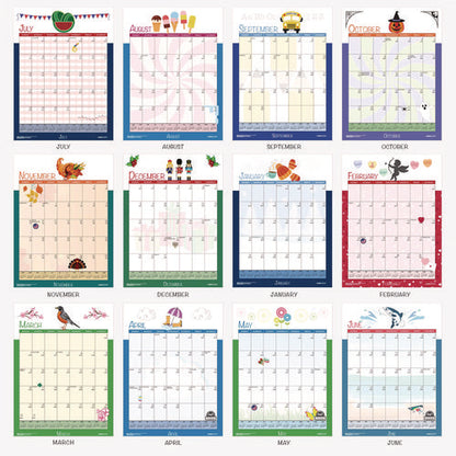 Academic Year Recycled Seasonal Wall Calendar, Illustrated Seasons Artwork, 12 X 16.5, 12-month (july To June): 2025 To 2026