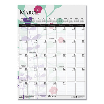 Recycled Wild Flower Wall Calendar, Wild Flowers Artwork, 12 X 16.5, White/multicolor Sheets, 12-month (jan To Dec): 2026