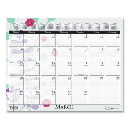 Recycled Wild Flower Wall Calendar, Wild Flowers Artwork, 15 X 12, White/multicolor Sheets, 12-month (jan To Dec): 2026
