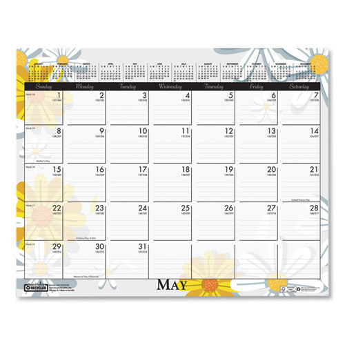 Recycled Wild Flower Wall Calendar, Wild Flowers Artwork, 15 X 12, White/multicolor Sheets, 12-month (jan To Dec): 2026