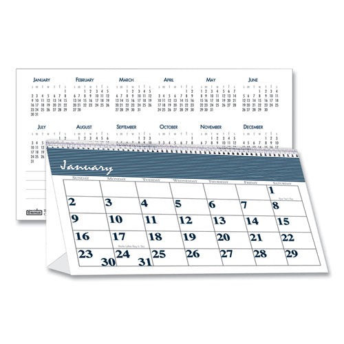 Bar Harbor Recycled Desk Tent Monthly Calendar, 7 X 4.25, White/blue Sheets, 12-month (jan To Dec): 2026