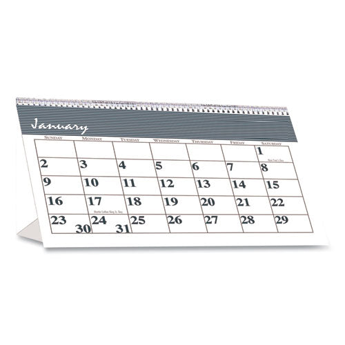 Bar Harbor Recycled Desk Tent Monthly Calendar, 7 X 4.25, White/blue Sheets, 12-month (jan To Dec): 2026