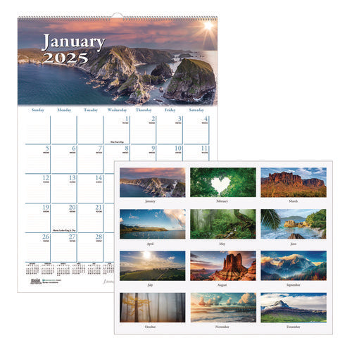 Earthscapes Recycled Monthly Wall Calendar, Scenic Beauty Photography, 12 X 16.5, White Sheets, 12-month (jan-dec): 2026