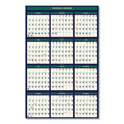 Four Seasons Business/academic Recycled Wall Calendar, 24 X 37, 12-month (july-june): 2025-2026, 12-month (jan To Dec): 2026
