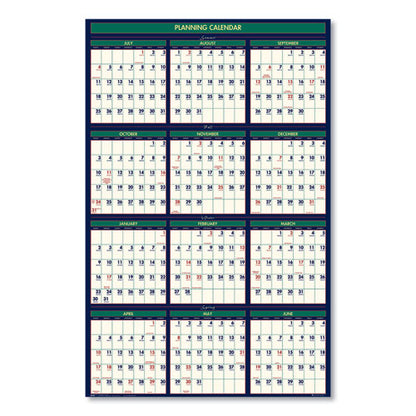 Four Seasons Business/academic Recycled Wall Calendar, 24 X 37, 12-month (july-june): 2025-2026, 12-month (jan To Dec): 2026