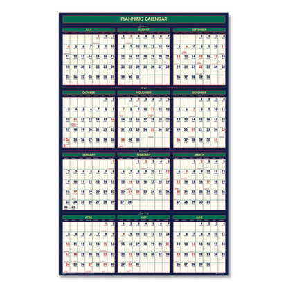 Four Season Erasable Business/academic Recycled Wall Calendar, 24 X 37, 12-month(july-june): 2025-26, 12-month(jan-dec): 2026