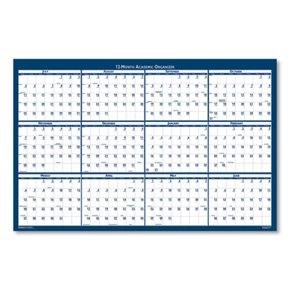 Academic Year Recycled Poster Style Reversible/erasable Yearly Wall Calendar, 24 X 37, 12-month (july To June): 2025 To 2026