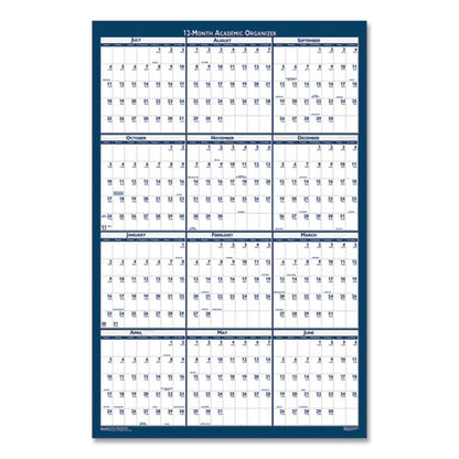 Academic Year Recycled Poster Style Reversible/erasable Yearly Wall Calendar, 24 X 37, 12-month (july To June): 2025 To 2026