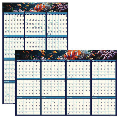 Earthscapes Recycled Reversible/erasable Yearly Wall Calendar, Sea Life Photos, 24 X 37, White Sheets, 12-month(jan-dec):2026