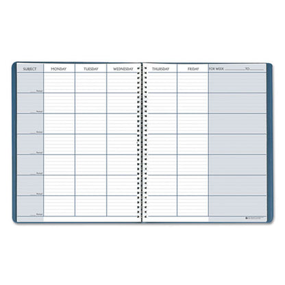 Recycled Teacher's Planner, Weekly, 7 Classes, Blue Cover, 11 X 8.5 Sheets, 45-week Span