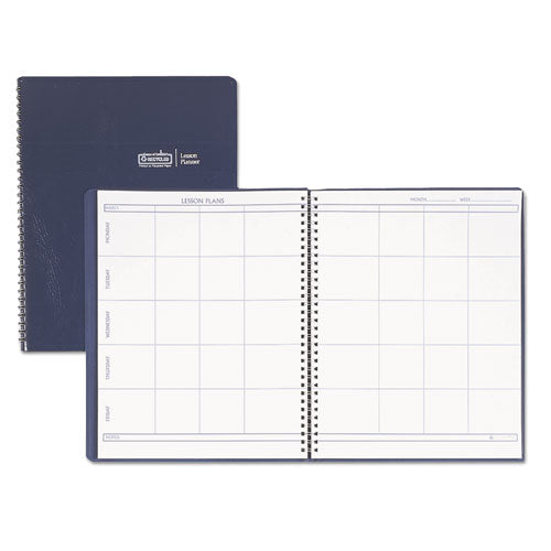 Recycled Lesson Plan Book, Weekly, 8 Classes, Blue Cover, 11 X 8.5 Sheets, 41-week Span