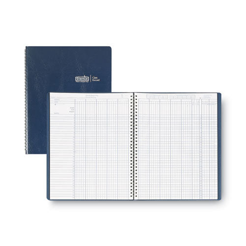 Recycled Class Record Book, 8 Classes, 35 Students, 9 To 10 Week Terms, 40-week Span, Blue Cover, 11 X 8.5 Sheets