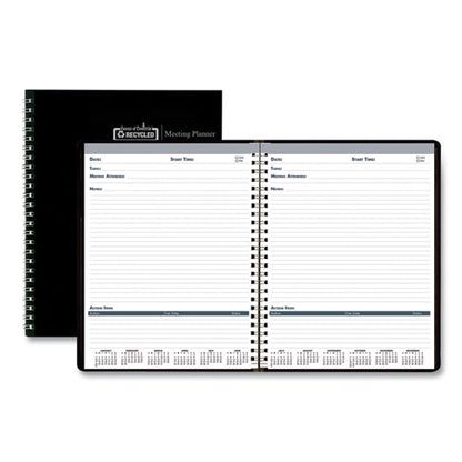 Recycled Meeting Note Planner, 11 X 8.5, Black Cover, 12-month (jan To Dec): 2026