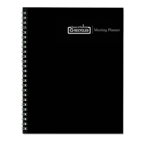 Recycled Meeting Note Planner, 11 X 8.5, Black Cover, 12-month (jan To Dec): 2026