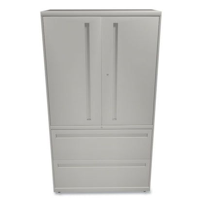 Brigade 700 Series Lateral File, Three-shelf Enclosed Storage, 2 Legal/letter-size File Drawers, Gray, 36" X 18" X 64.25"