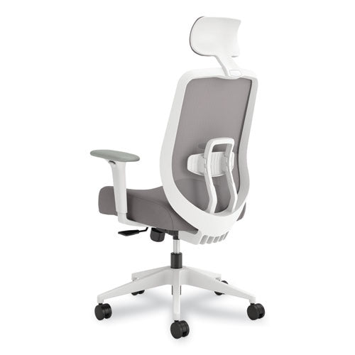 Altern Mesh Mid-back Task Chair, 17.95 To 21.1 Seat Height, Gray Seat, Gray/white Back, White Base