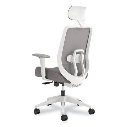 Altern Mesh Mid-back Task Chair, 17.95 To 21.1 Seat Height, Gray Seat, Gray/white Back, White Base