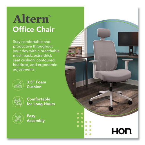 Altern Mesh Mid-back Task Chair, 17.95 To 21.1 Seat Height, Gray Seat, Gray/white Back, White Base
