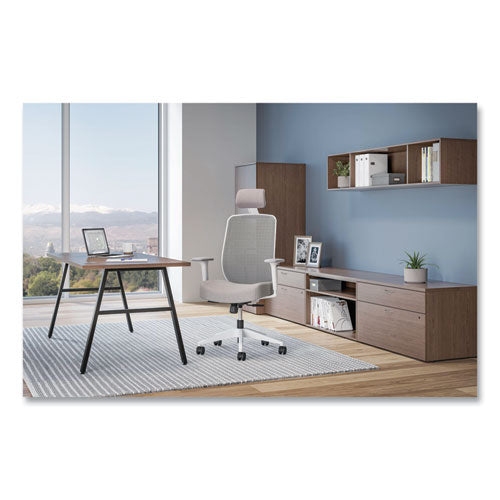 Altern Mesh Mid-back Task Chair, 17.95 To 21.1 Seat Height, Gray Seat, Gray/white Back, White Base