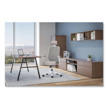 Altern Mesh Mid-back Task Chair, 17.95 To 21.1 Seat Height, Gray Seat, Gray/white Back, White Base