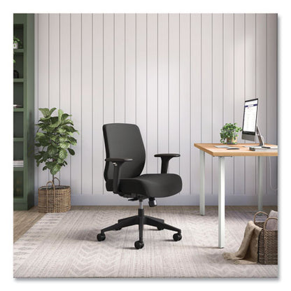 Altern Upholstered Low-back Task Chair, 16.5 To 19.56 Seat Height, Black Seat, Black Back, Black Base