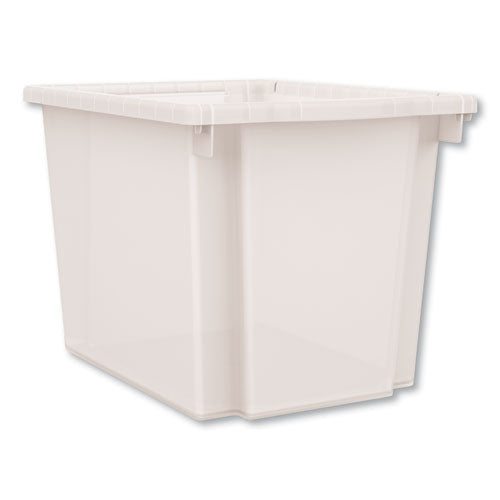 Flagship Storage Bins, 1 Section, 12.75" X 16" X 12", Translucent White
