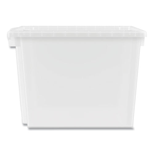 Flagship Storage Bins, 1 Section, 12.75" X 16" X 12", Translucent White