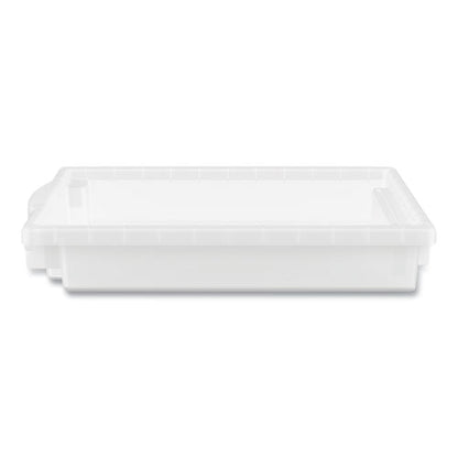 Flagship Storage Bins, 1 Section, 12.75" X 16" X 3", Translucent White