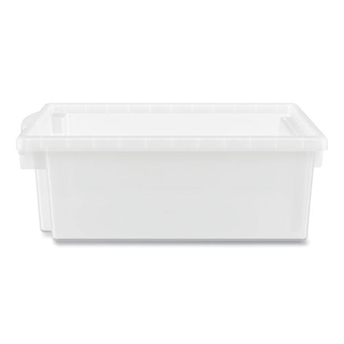 Flagship Storage Bins, 1 Section, 12.75" X 16" X 6", Translucent White