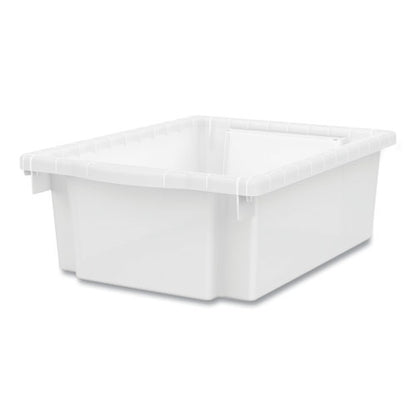 Flagship Storage Bins, 1 Section, 12.75" X 16" X 6", Translucent White