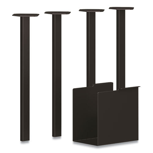 Coze Desk Post Legs With Pencil Storage, 5.75" X 28", Black, 4 Legs