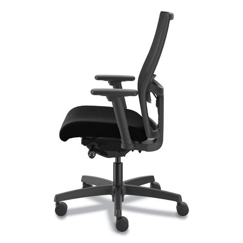 Ignition 2.0 4-way Stretch Mid-back Mesh Task Chair, Adjustable Lumbar Support, Black Seat/back, Black Base