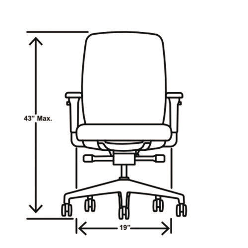 Nucleus Series Recharge Task Chair, Up To 300lb, 16.63" To 21.13" Seat Ht, Navy Seat, Black Back/base
