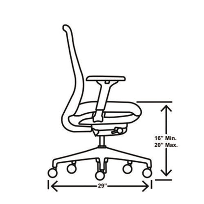 Nucleus Series Recharge Task Chair, Up To 300lb, 16.63" To 21.13" Seat Ht, Navy Seat, Black Back/base