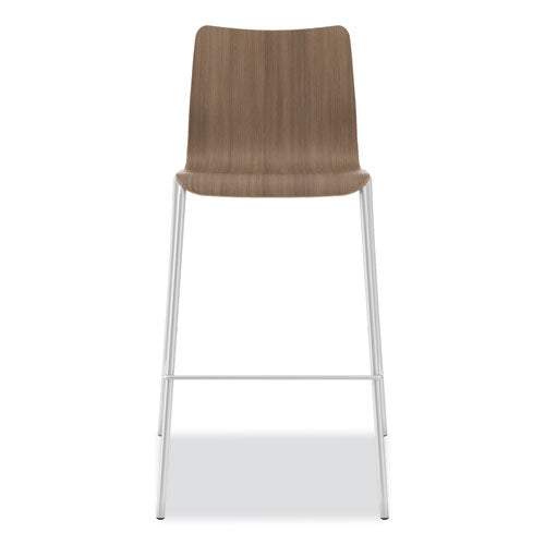 Ruck Laminate Stool, Supports Up To 300 Lb, 30" Seat Height, Pinnacle Seat/back, Silver Frame