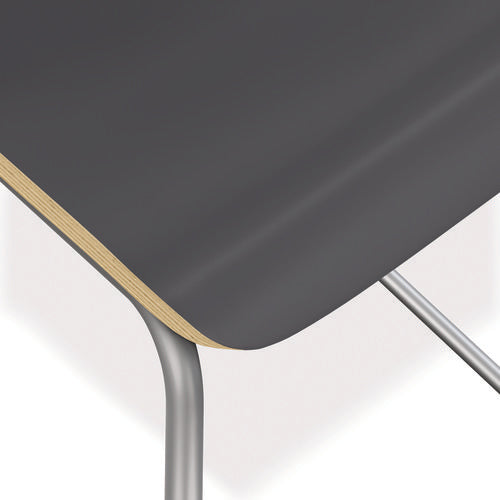 Ruck Laminate Stool, Supports Up To 300 Lb, 30" Seat Height, Charcoal Seat/back, Silver Base