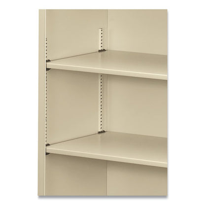 Metal Bookcase, Three-shelf, 34.5w X 12.63d X 41h, Putty