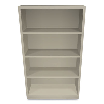 Metal Bookcase, Four-shelf, 34.5w X 12.63d X 59h, Putty