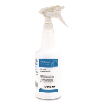Trigger Spray Bottle For Portion Packet Glass Cleaner, 32 Oz, White/blue