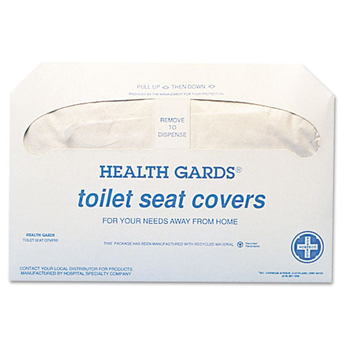 Health Gards Toilet Seat Covers, 14.25 X 16.5, White, 250/pack, 20 Packs/carton