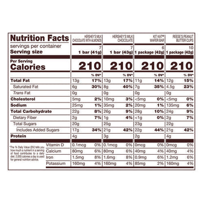Full Size Chocolate Candy Bar Variety Pack, Assorted, 1.5 Oz Bars, 30 Bars