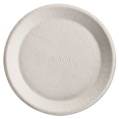 Savaday Molded Fiber Plates, Paper, 10" Dia, Cream, 500/carton