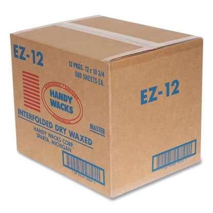Interfolded Dry Waxed Paper Deli Sheets, 10.75 X 12, 500/box, 12 Boxes/carton